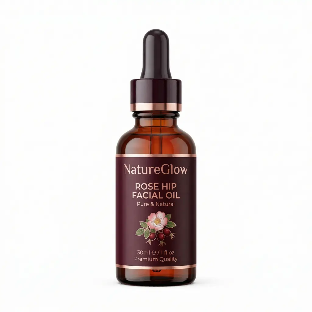 NatureGlow Rose Hip Oil - Cold Pressed Organic Face Oil, 1 fl oz
