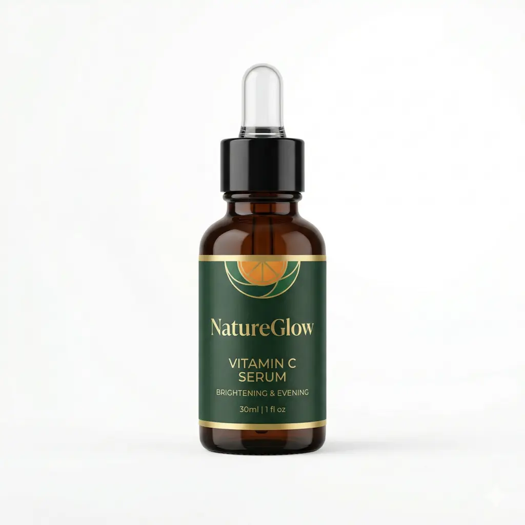 NatureGlow Vitamin C Serum - Brightening Face Serum with Hyaluronic Acid